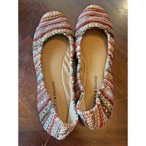 Lucky Brand Emmie Ballet Flats Women's Size 8.5  Sequins Multicolor Fabric EUC